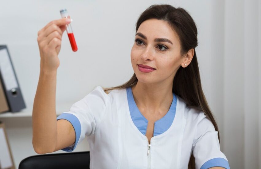 female-doctor-looking-blood-sample
